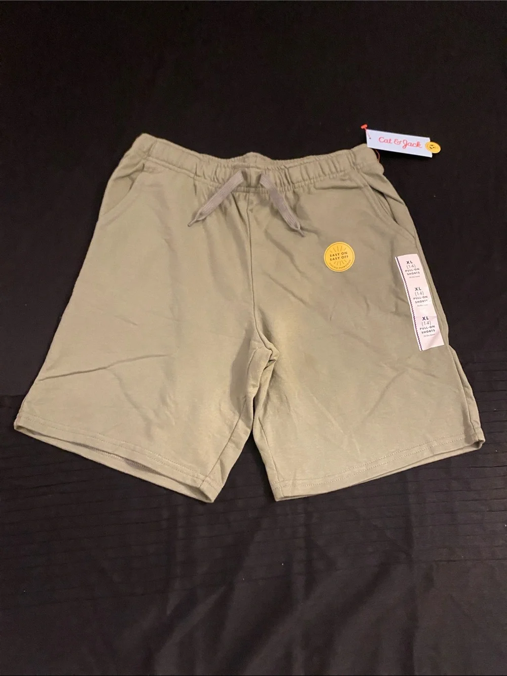 Cat & Jack kids Olive Green Elastic-Waist Athletic Shorts